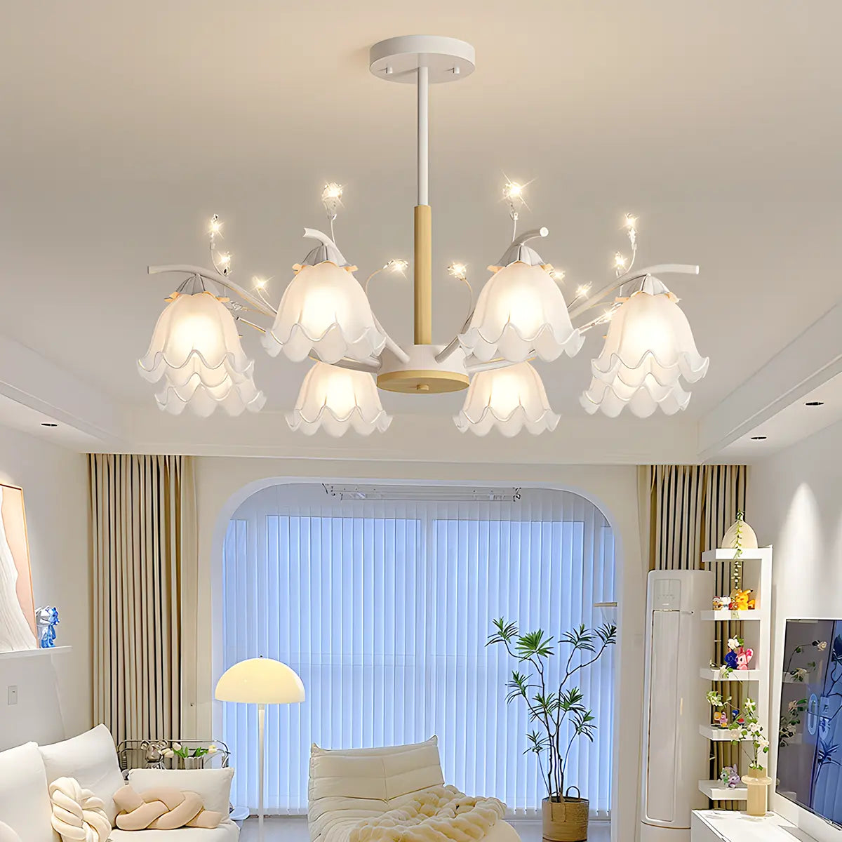 flairel Creative Lily of the Valley Flower Chandelier